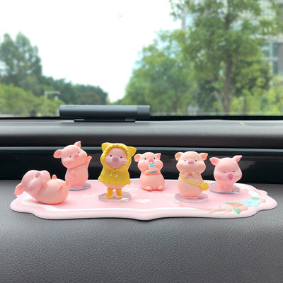Flag Village Auto Tools Car Accessories Piggy Creative Cartoon Cute Car Decoration