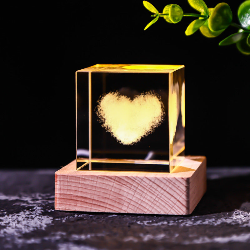 Flag Village Moon Solar System Galaxy Crystal Cube Decoration Gifts