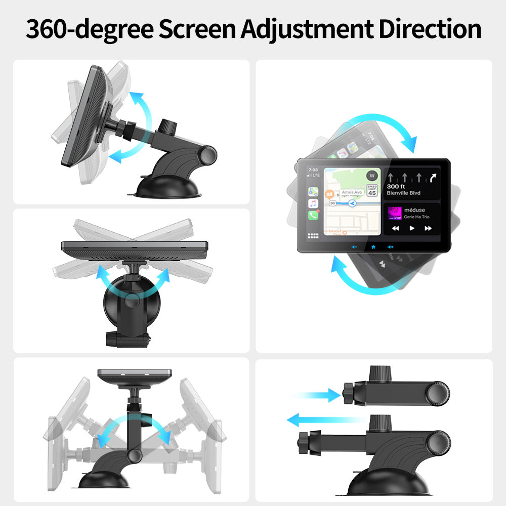 Flag Village Auto Tools 7 Car Wireless CarPlay Display Cigarette Lighter Interface Suction Cup Universal