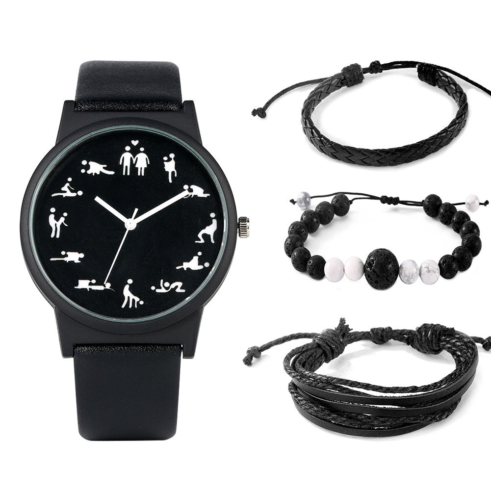 Flag Village Men's Gift Box Set Watch Fashion Watch Bracelet Set Quartz