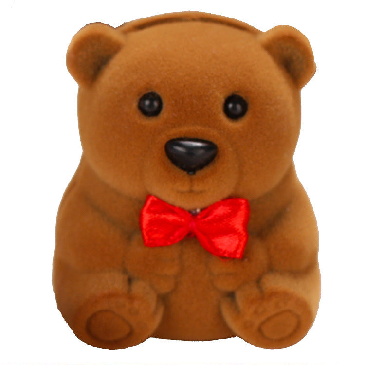 Flag Village Jewelry Box Jewelry Packaging Box Flocking Box Bear Jewelry Box Gift Ring Box