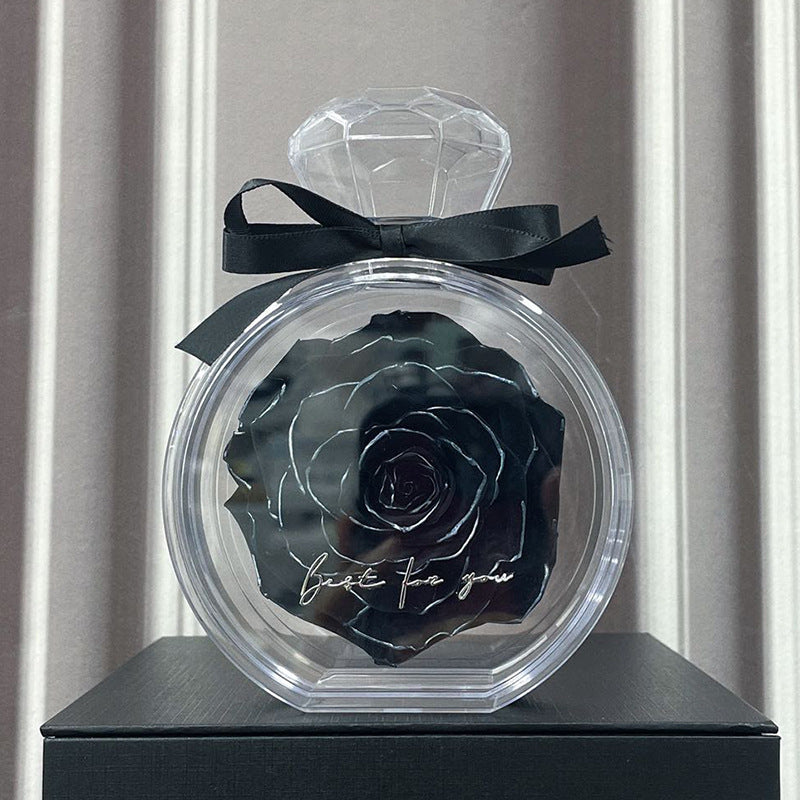 Flag Village Natural Eternal Flower Ornaments Transparent Cover Dried Rose Gift Box For Christmas New Year Valentine's Day Home Decor