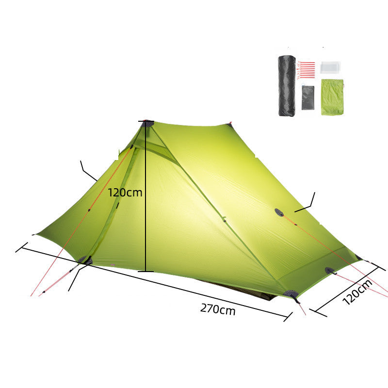 Flag Village Outdoor Hiking Professional Poleless Tent Ultra-light 20D Double-sided Silicon Coated