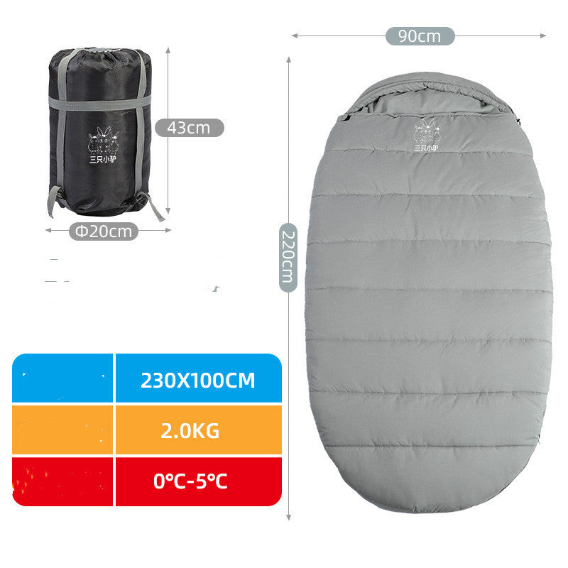Flag Village Sleeping Bag Adult Outdoor Camping Adult Winter Thickening Cold Protection Single Widening