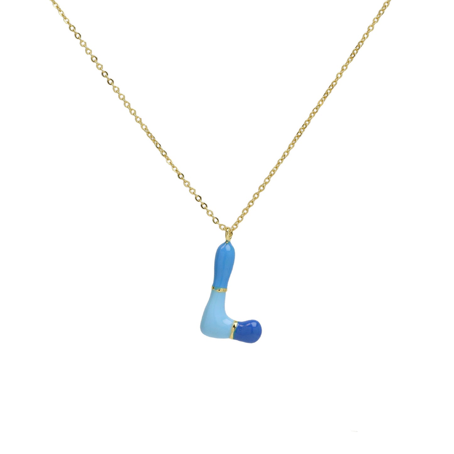 Flag Village Brass Epoxy Capsule 26 Letter Necklace For Women Initial Alphabet Pendant Necklace Fashion Link Chain Jewelry Gifts