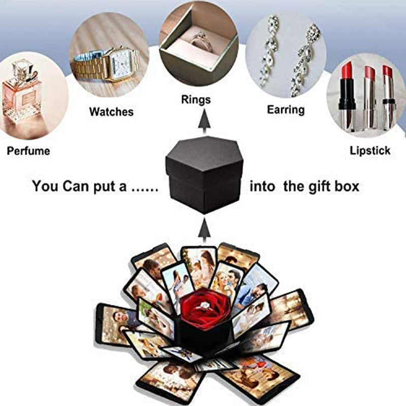 Flag Village Hexagon Explosion Box Photo Album Surprise Gift