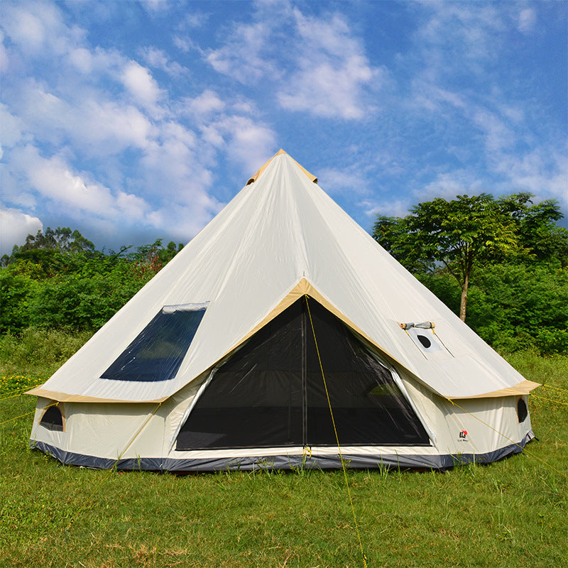 Flag Village Yurt Tent Outdoor Camping Pyramid Chimney Sunscreen
