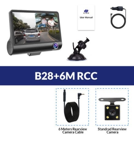 Flag Village Auto Tools 1080P High-definition Three-record Driving Recorder