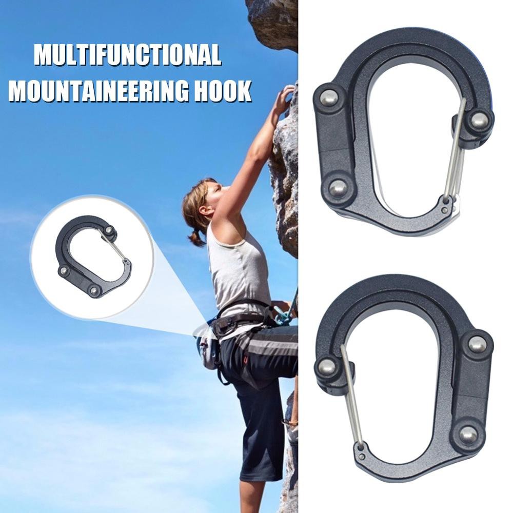 Flag Village Hybrid Gear Clip - Carabiner Rotating Hook Clip Non-Locking Strong Clips For Camping Fishing Hiking Travel Backpack Out