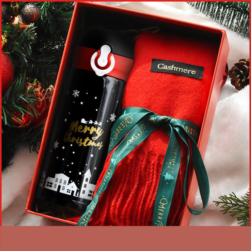 Flag Village Christmas Gift Female Thermos Cup Gift Box Set