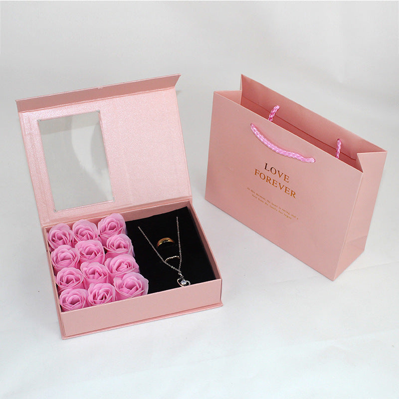 Flag Village Pearl Paper Window Jewelry Lipstick Gift Box Set