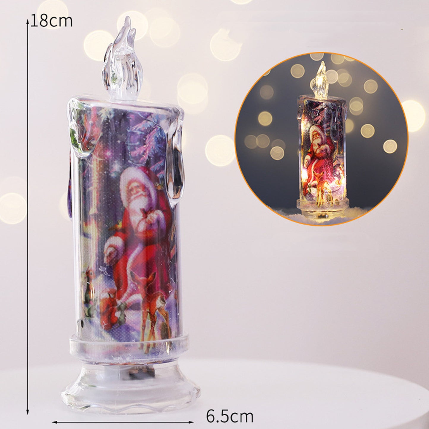 Flag Village Christmas Transparent Electronic Candles Decorative Gifts