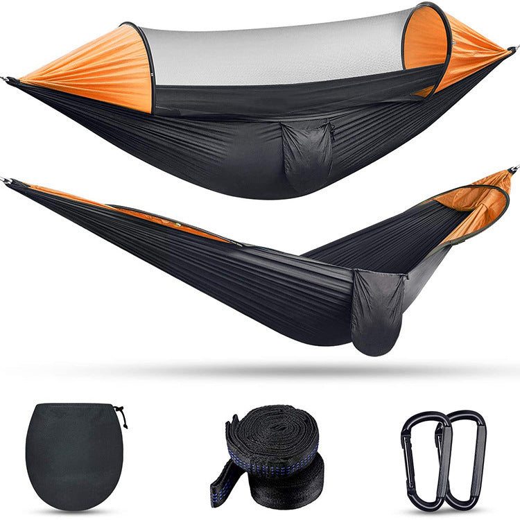 Flag Village Camping Outdoor Automatic Speed Open Hammock Mosquito Net