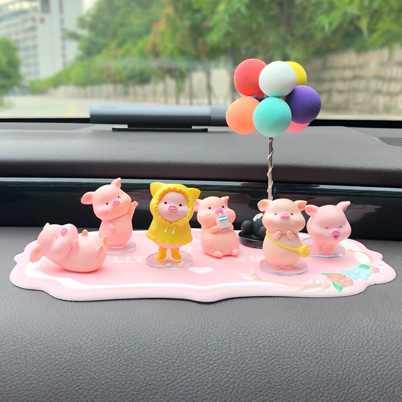 Flag Village Auto Tools Car Accessories Piggy Creative Cartoon Cute Car Decoration