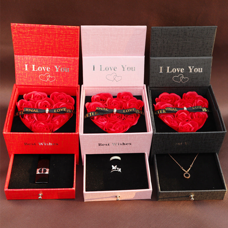 Flag Village Double Life Rose Jewelry Packaging Gift Box