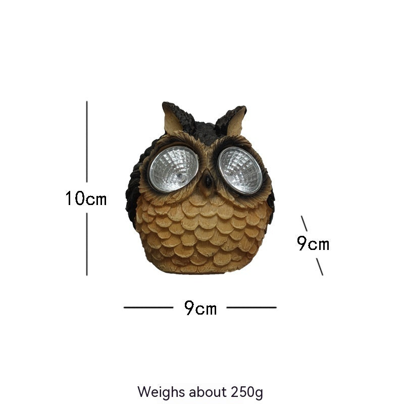 Flag Village Solar Resin Owl Decorative Products LED Lights Creative Outdoor Courtyard Decoration Gifts