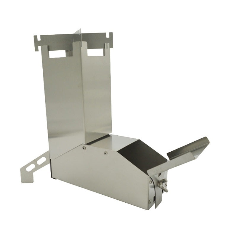 Flag Village Black Titanium Portable Stainless Steel Folding Camping BBQ Wood Stove