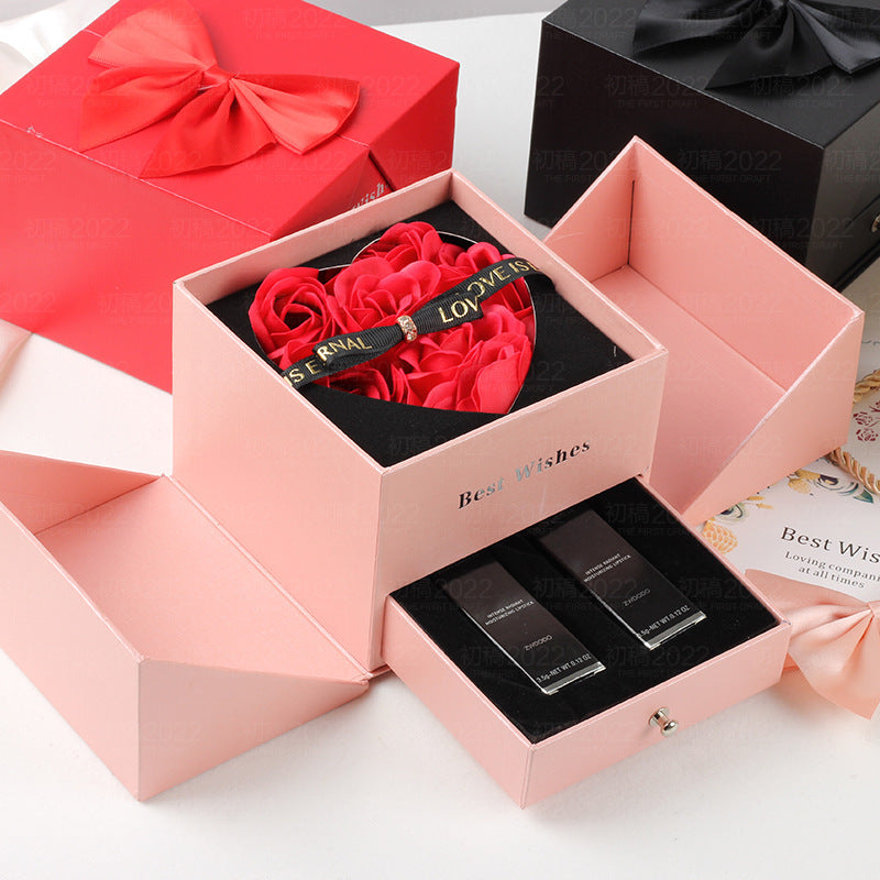 Flag Village Double Life Rose Jewelry Packaging Gift Box