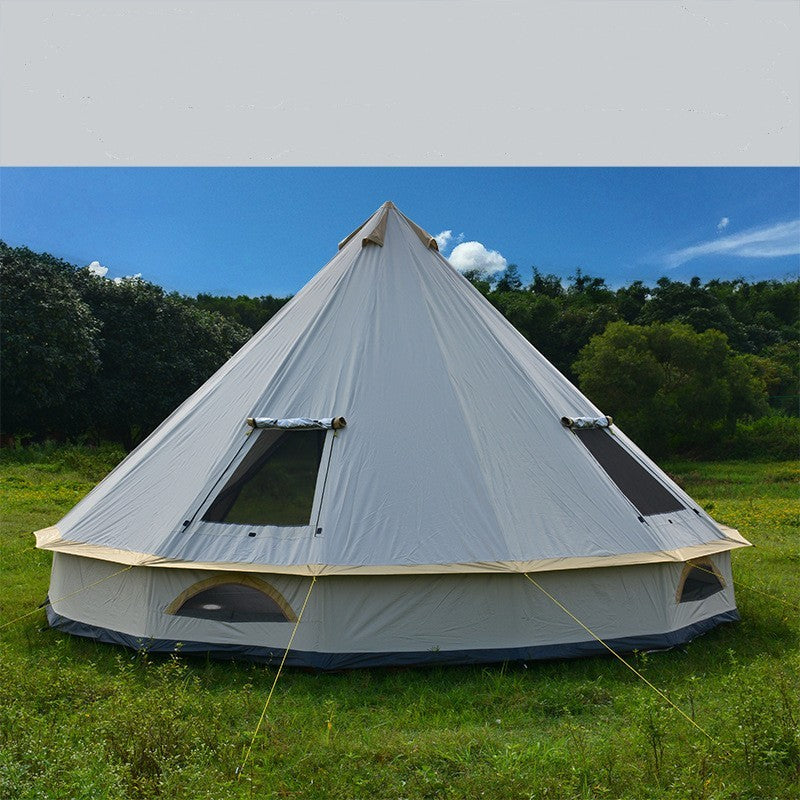 Flag Village Yurt Tent Outdoor Camping Pyramid Chimney Sunscreen