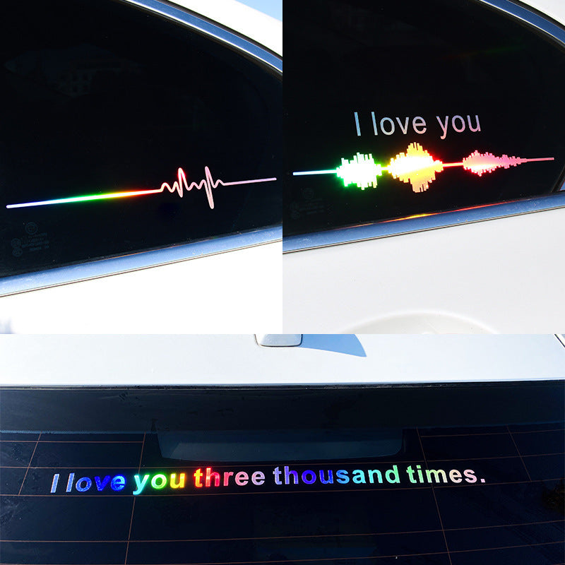 Flag Village Auto Tools Car Electrocardiogram Creative Sound Wave Chart Car Sticker