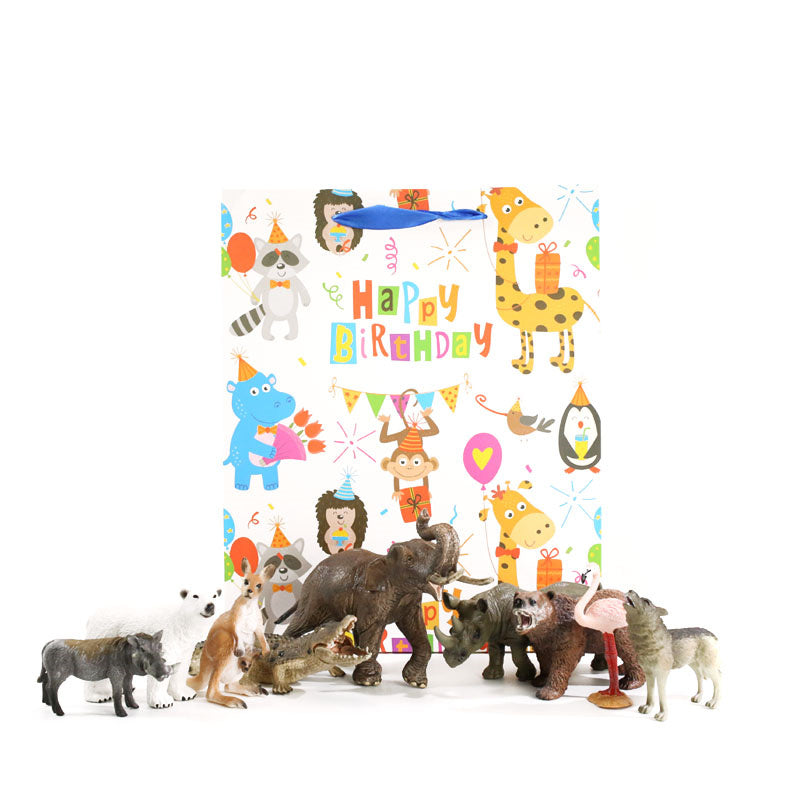 Flag Village Simulation Animal Toy Model Set Gift Box