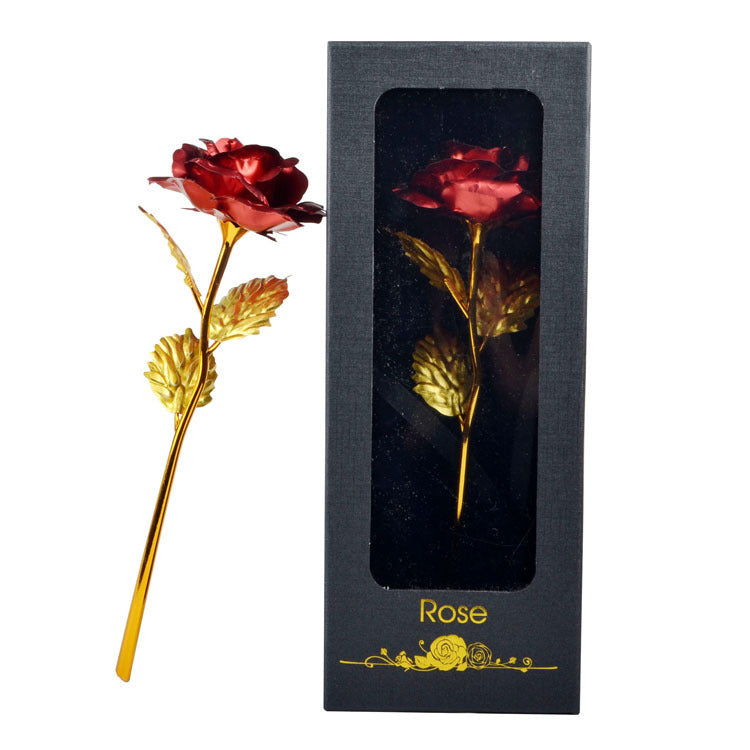 Flag Village Gold Foil Rose Flower Window Gift Box For Valentine's Day