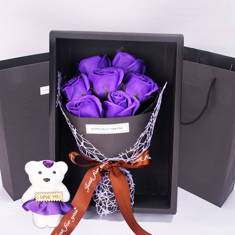 Flag Village 7 Rose Soap Bouquet Gift Box Birthday Gift