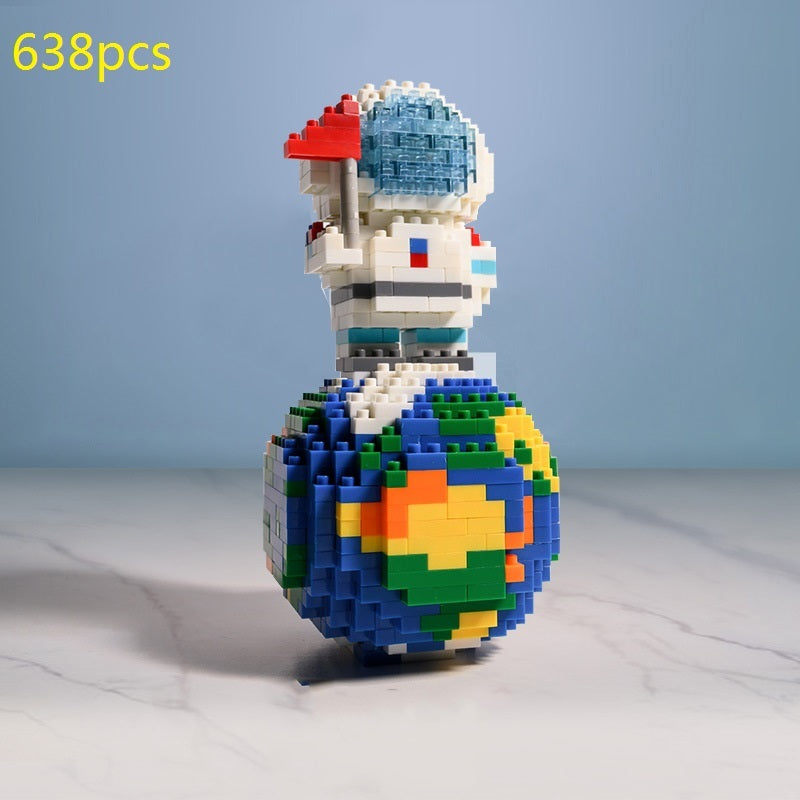 Flag Village Mini Micro Rocket Building Blocks Space Moon Satellite Astronaut Diamond Bricks Constructor Toys For Children Gifts