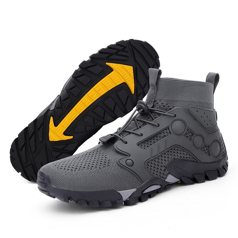 Flag Village Outdoor Large Size Hiking Shoes Men's Lightweight High-top