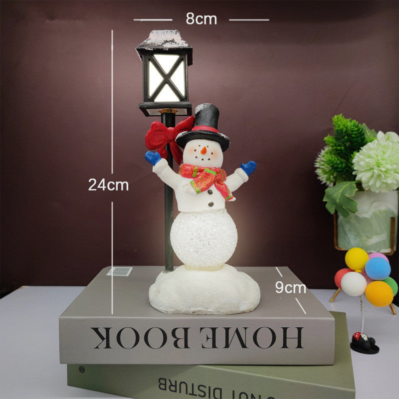 Flag Village Christmas Gifts Resin Christmas Snowman Night Light Decoration Christmas Gifts Crafts