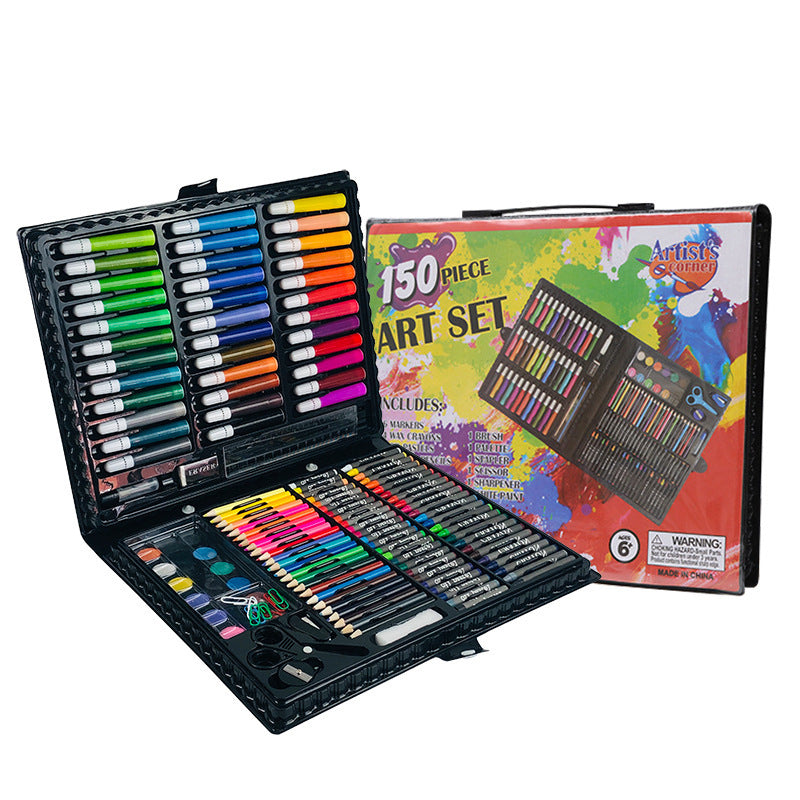 Flag Village 150 Art Crayons Painting Gift Box Set Watercolor Pen Set