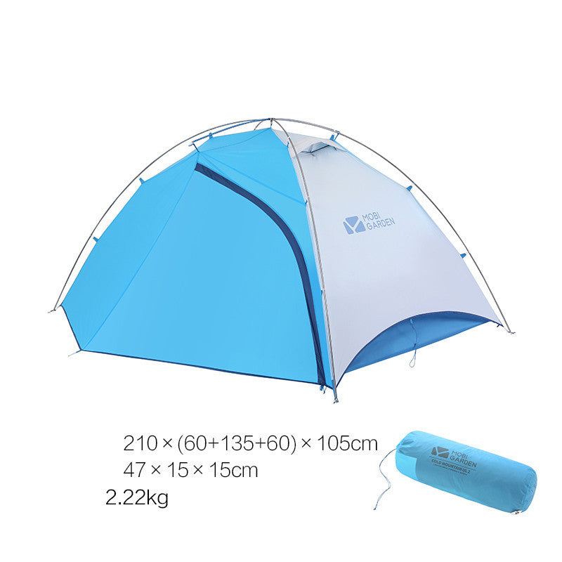 Flag Village Mountaineering Camping Windproof And Rainproof Aluminum Alloy Three Season Double Deck Camping Tent