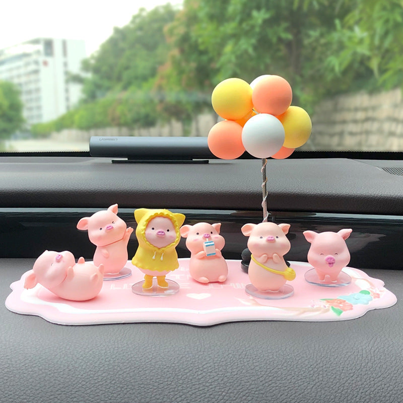 Flag Village Auto Tools Car Accessories Piggy Creative Cartoon Cute Car Decoration