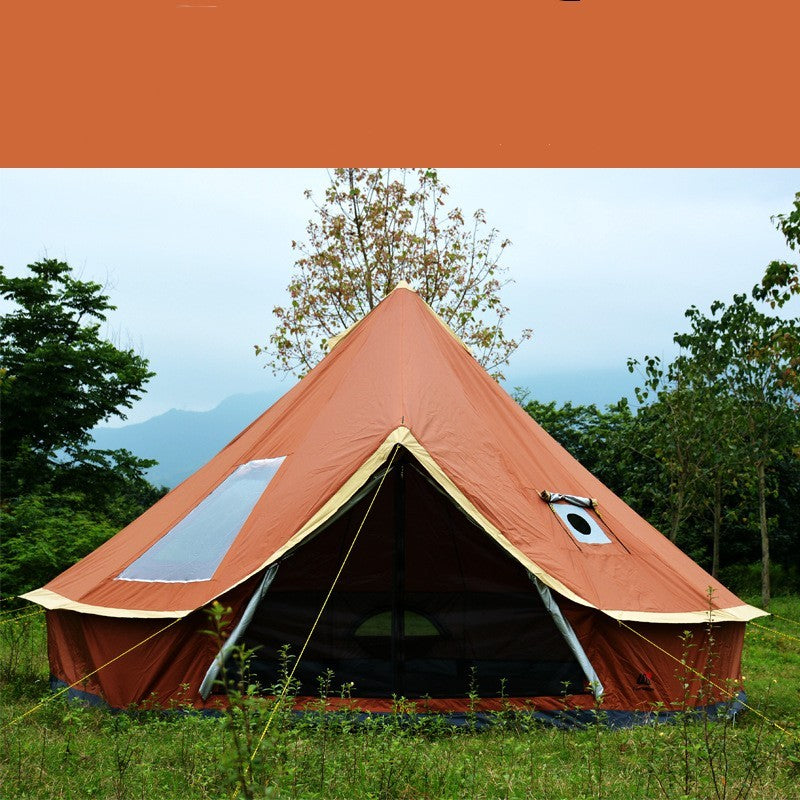 Flag Village Yurt Tent Outdoor Camping Pyramid Chimney Sunscreen