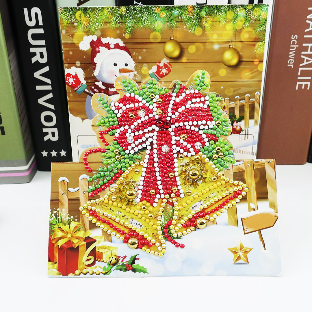 Flag Village Christmas DIY Diamond Painting Greeting Cards 5D Cartoon Birthday Postcards Kids Festival Embroidery Greet Cards Gifts