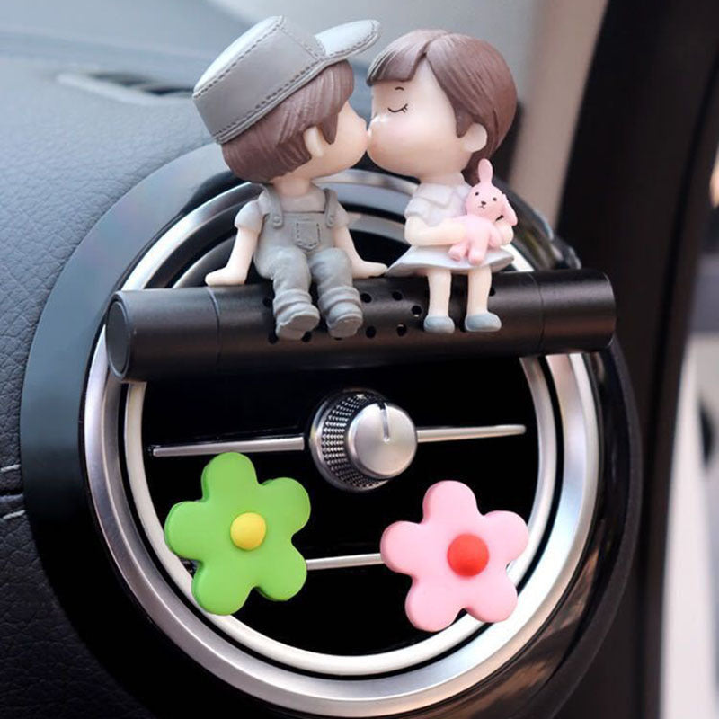 Flag Village Auto Tools Air Outlet Decoration Cartoon Couple Gift Car Perfume Clip