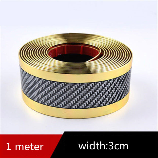Flag Village outdoor Car Carbon Fiber Pattern Door Sill Decorative Protective Sticker