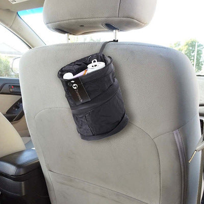 Flag Village Foldable Car Trash Can Storage Bucket Seat Back Storage Bag Car Interior Supplies