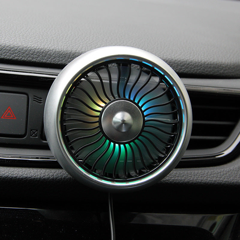 Flag Village Car USB Fan Air Outlet Lighting Creative Car Interior Car Auto Supplies ABS