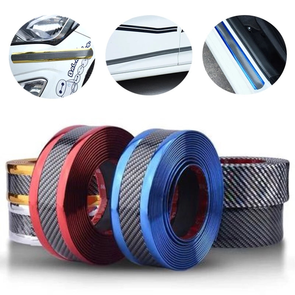 Flag Village outdoor Car Carbon Fiber Pattern Door Sill Decorative Protective Sticker