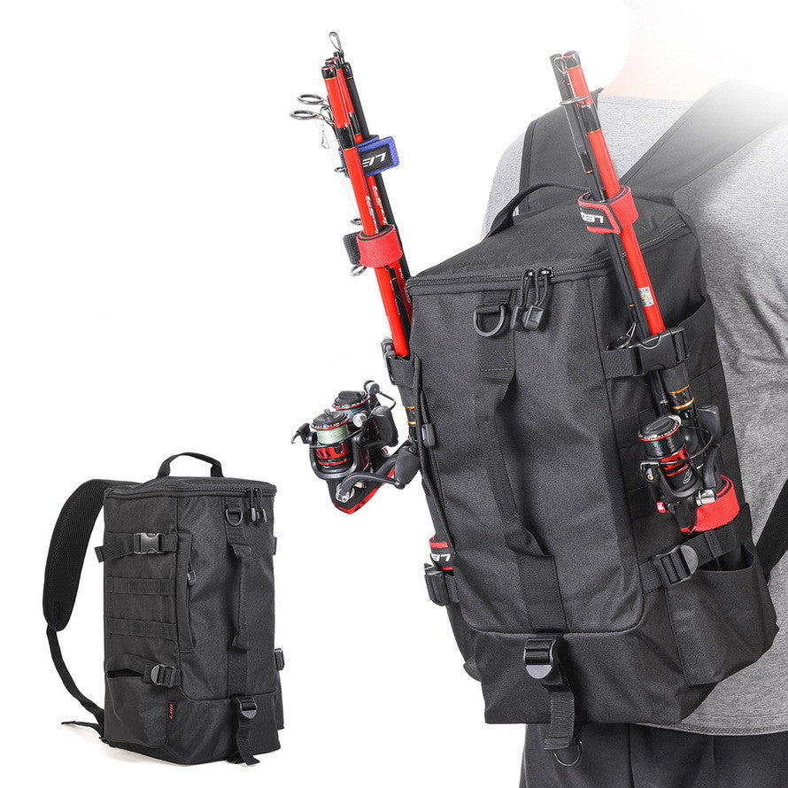 Flag Village Outdoor Fashion Simple Cylinder Fishing Rod Bag Backpack 17.4L