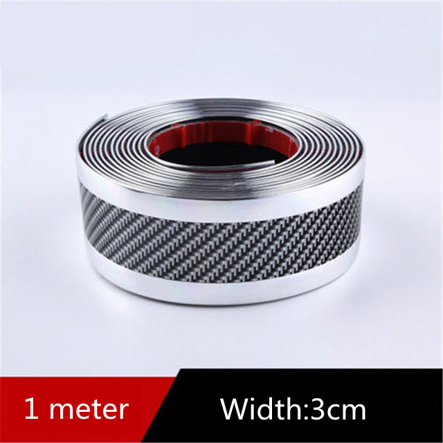 Flag Village outdoor Car Carbon Fiber Pattern Door Sill Decorative Protective Sticker