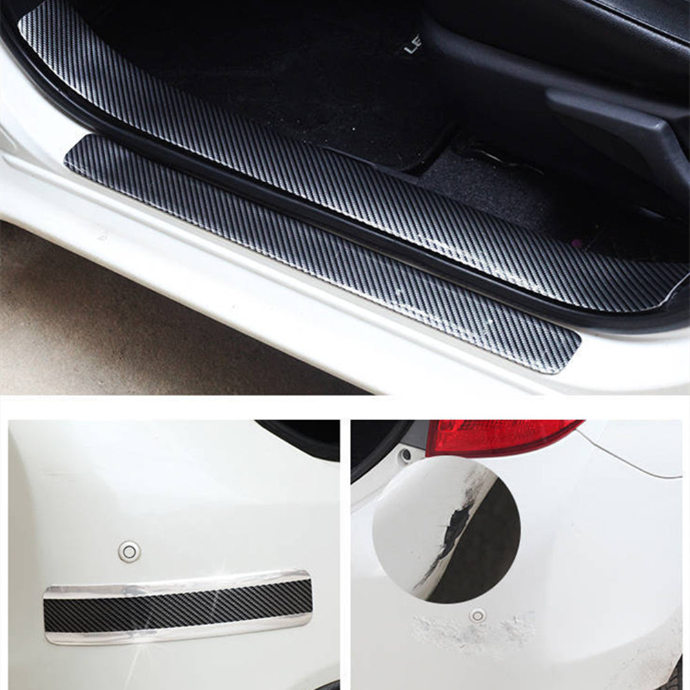 Flag Village outdoor Car Carbon Fiber Pattern Door Sill Decorative Protective Sticker