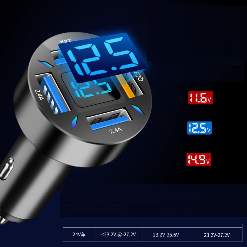 Flag Village Four-port Car Charger 4 Port USB Car Charger 7000MA