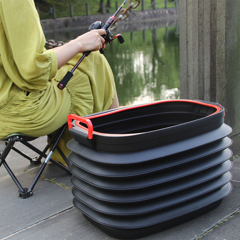 Flag Village outdoor Retractable Car Garbage Can Dustbin Organizer Storage Fishing Bucket