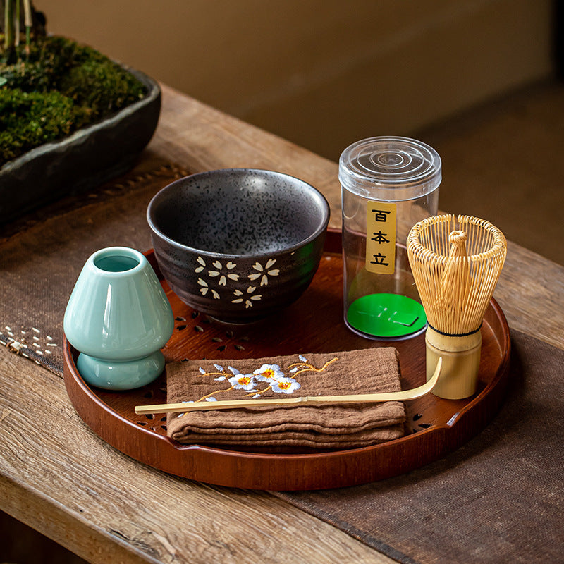 Flag Village Tea Bowl Matcha Brushing Tea Tool Set Japanese Gift Box