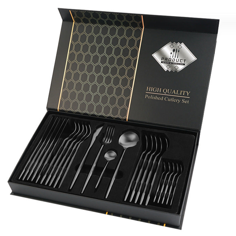 Flag Village Gift Box Stainless Steel Tableware 24-piece Set
