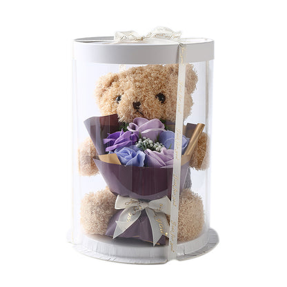 Flag Village Bear Gift Box Doll Flower Crafts