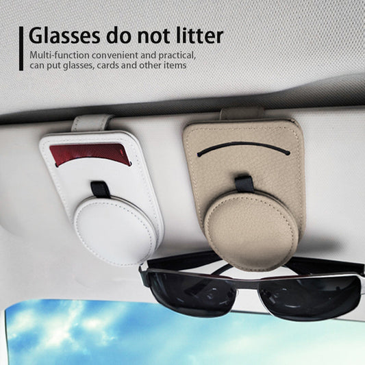 Flag Village Auto Tools Car Glasses Holder Universal Sun Visor Eyeglasses Clip Sunglasses Case Card Holder Auto Interior Accessories