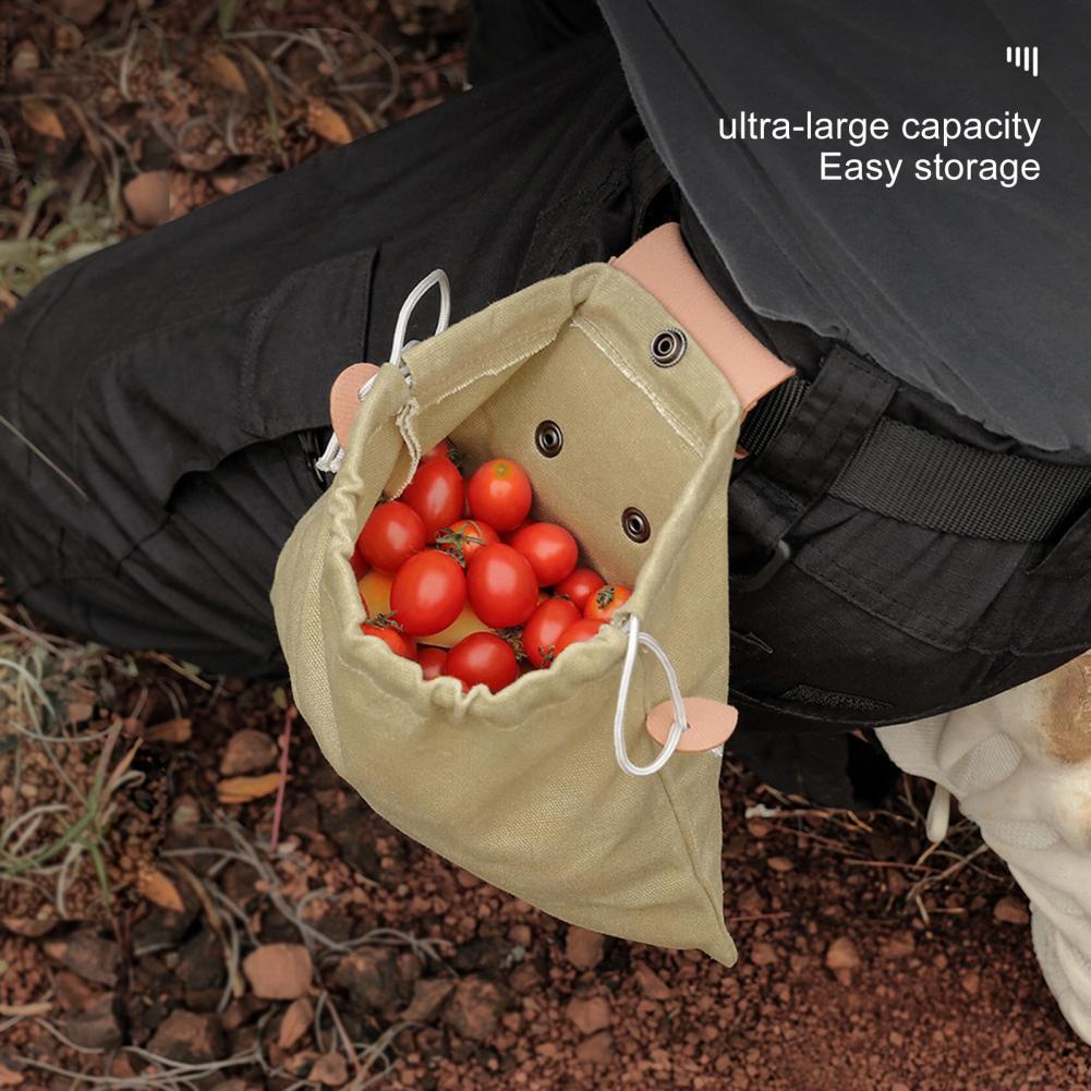 Flag Village Outdoor Picking Multifunctional Bag, Hanging Waist Kit, Waist Strap Bag, Folding Canvas Kit Canvas Fruit Harvest Pouch For Jungle Camping Hiking Hunting, Foldable